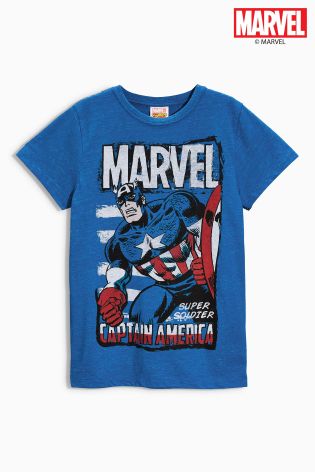 Blue Captain America T-Shirt (3-16yrs)
